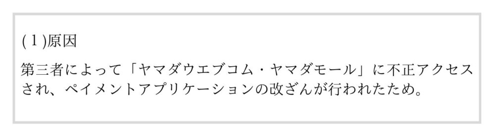 ヤマダ電機　原因